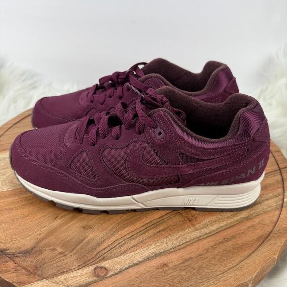 Nike Mens Air Span II PRM Bordeaux Size 8 Desert Sand Maroon Wine Burgundy Sail - Picture 2 of 9